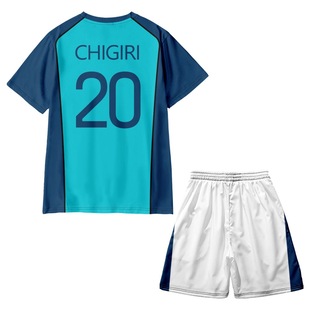 2025 New Japanese Comic Blue Lock Blue Prison Cyan Jersey 3D Digital Printing Sports Short-Sleeved Suit