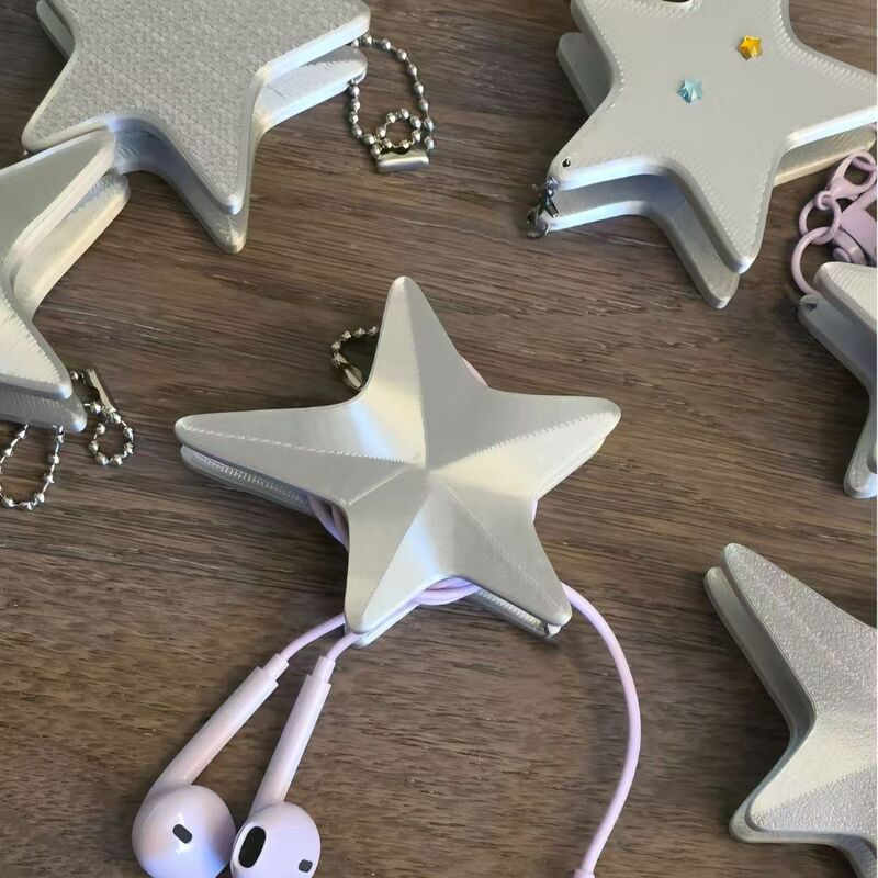 Ins-style cute star-shaped earphone cable organizer, portable data cable storage bag, girly-style cable organizer Ins-style cute star-shaped earphone cable organizer, portable data cable storage bag, girly-style cable organizer