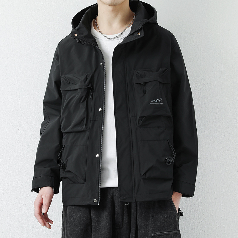 Herrenbekleidung Herren Frühlingsjacke Frühling Herren All-Match High-End Herrenjacke mit Kapuze Arbeitsjacke Lässiger Jugend-Studenten-Stil_voghion.com