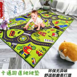 科洋宝宝爬爬垫卡通玩具游戏车道毯可折叠尼龙地毯儿童爬行地毯