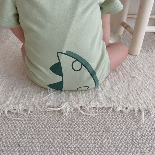 ins new dinosaur style baby clothes 2024 summer new infant crawling clothes children's bag fart suit