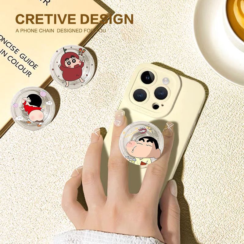 Crayón pequeño nuevo soporte de bolsa de aire redonda 360 ° rotatorio telescópico plegable soporte de teléfono móvil tipo de escritorio adhesivo