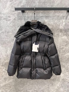 Niche new women's large lapel down jacket coat slim ant waist fluffy soft comfortable warm