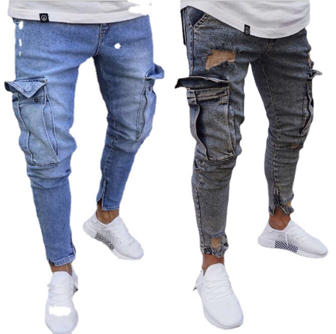 2026 European and American Foreign Trade New Style Jeans with Large Knee Pockets and Small Zipper Legs for Men Aliexpress 2026 European and American Foreign Trade New Style Jeans with Large Knee Pockets and Small Zipper Legs for Men Aliexpress