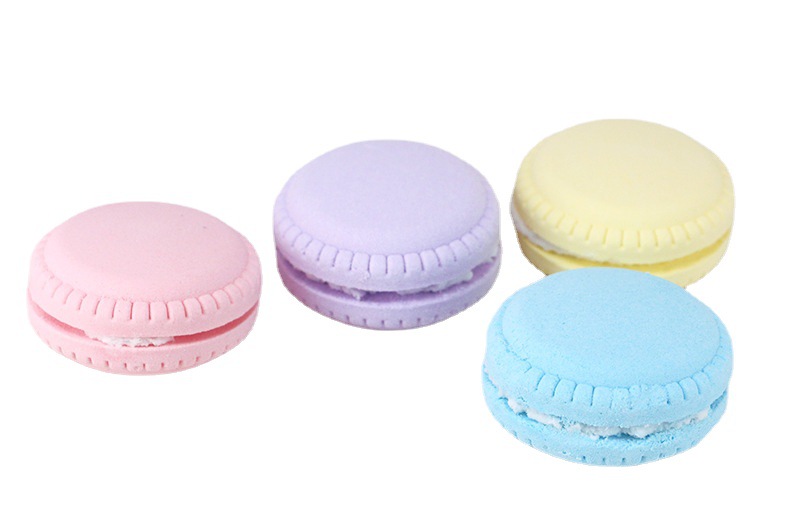 跨境货源马卡龙蛋糕浴盐球单色创意精油泡澡球海盐花果香泡泡球|ru