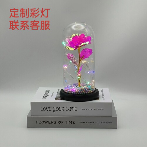 Glass lampshade rose eternal dried bouquet gift box birthday 520 Valentine's Day gift for girls and wives ornaments