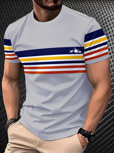 2025 Western and European Cross-Border Amazon Foreign Trade Hot Selling 3D Digital Printing Leisure Trend Series Men's T-Shirts