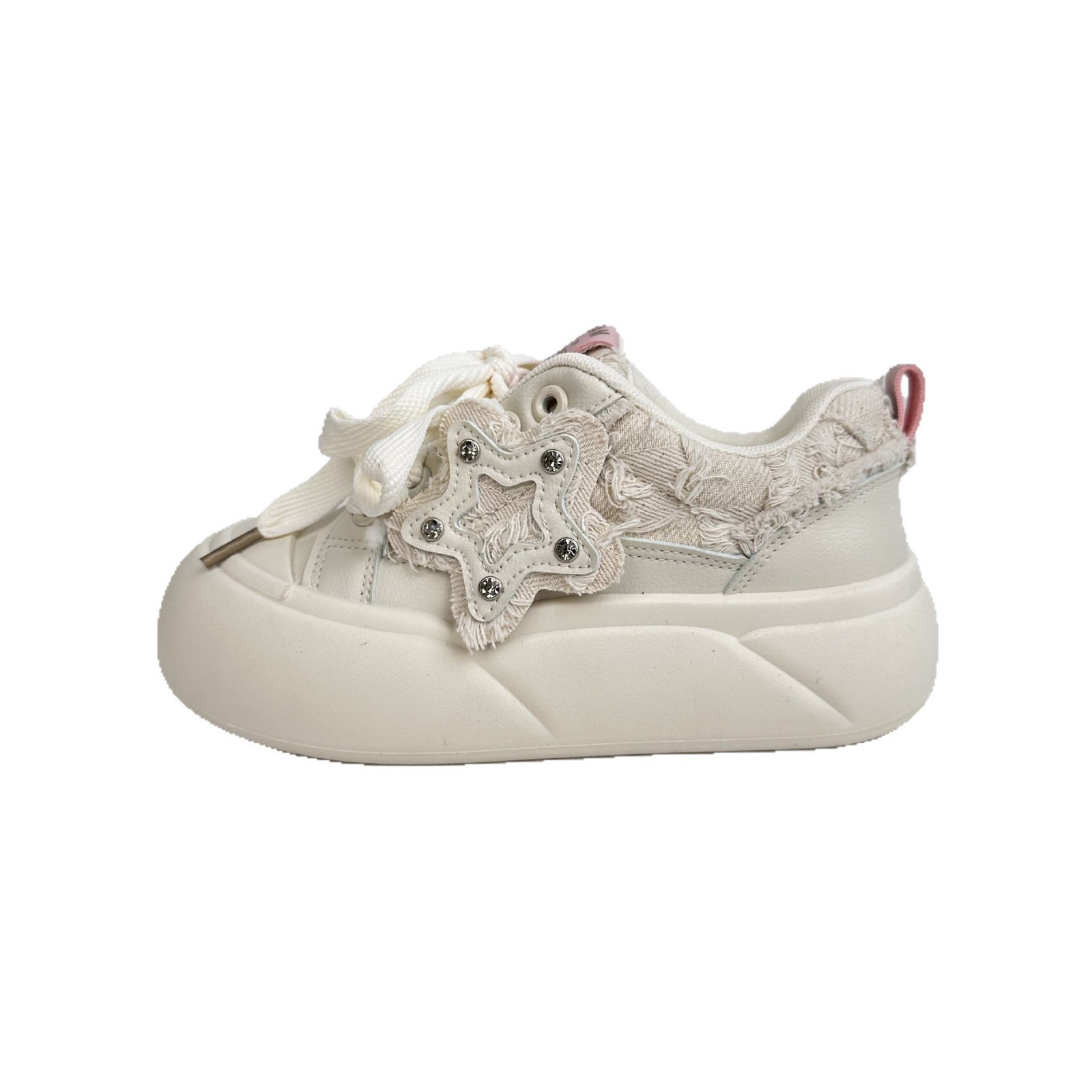 Yuanbo 2025 primavera nuevo estilo estudiante suela gruesa zapatos de tabla de cabeza grande zapatos de lona para mujer zapatos casuales de todo fósforo para el cabello