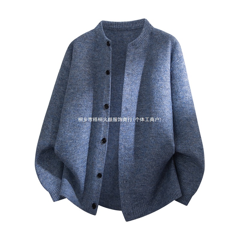 Men's sweater 2026 autumn/winter new collection: a stylish, relaxed, and minimalist button-down cardigan with alpaca wool texture, embodying the "old money" aesthetic