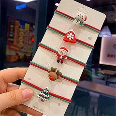 かわいいサンタクロースの髪輪のひもの女性のクリスマスの髪飾りの高弾力で丈夫な髪のゴムの皮カバー