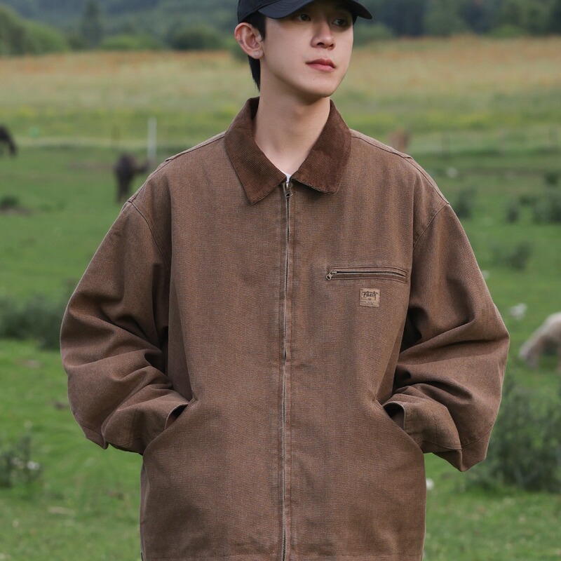 Spring and Autumn 2024 New Workwear Jackets for Men and Women, Niche American Design Retro Carhartt Baseball Uniforms