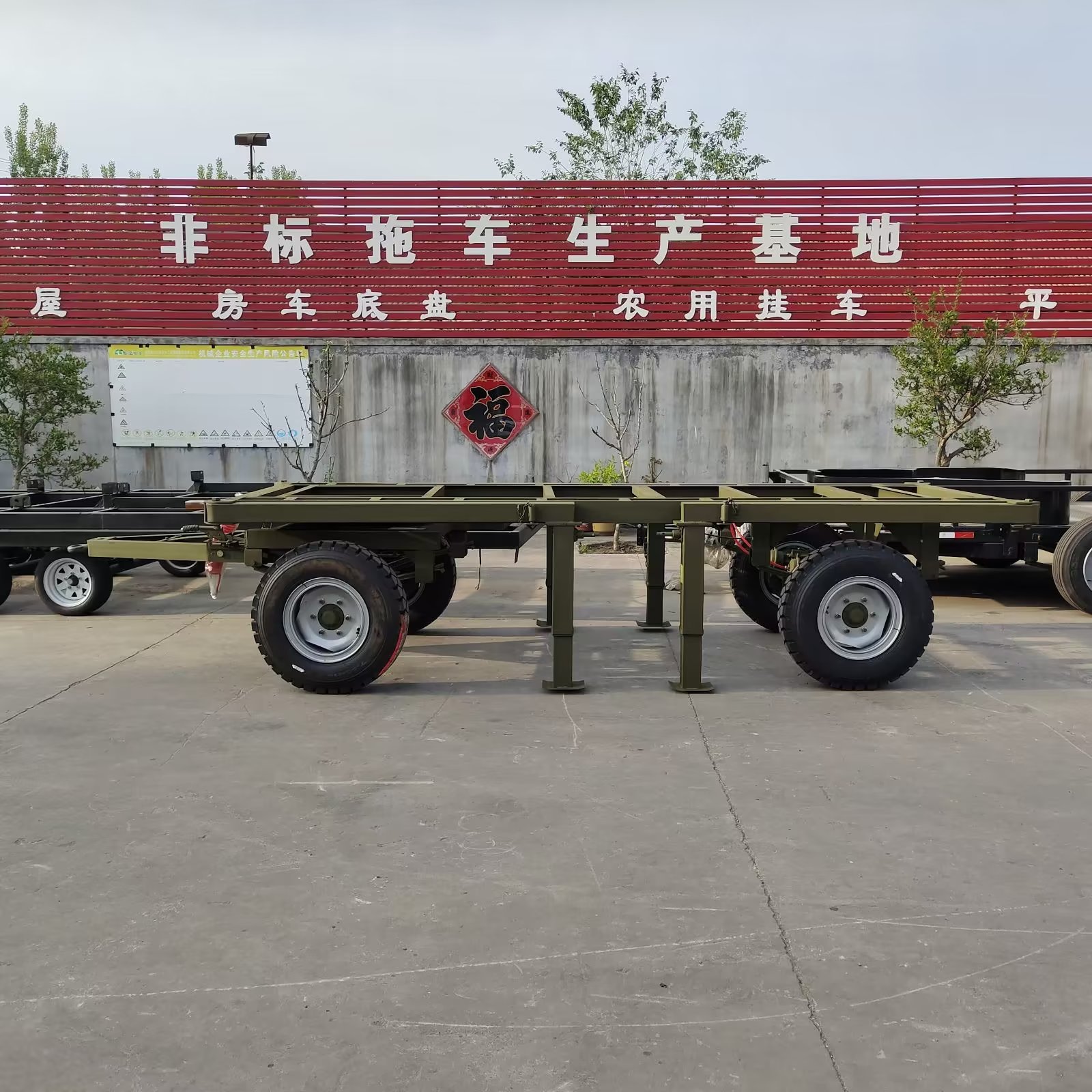 3吨设备底盘拖车设备厂家 搬运推拉货物框架拖车底盘挂车运输车