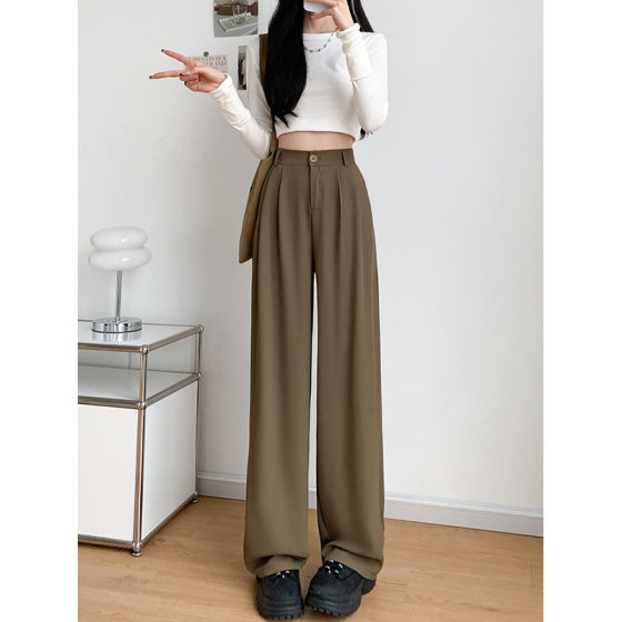Cross-border Amazon AliExpress Casual Pants Women's Spring and Autumn 2025 New Loose Straight Retro Wide-leg Pants