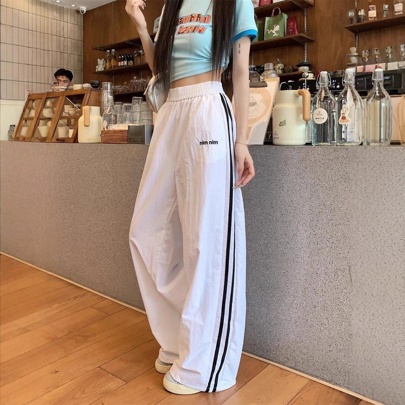 美式辣妹速干工装裤女撞色设计感宽松裤子休闲显瘦长裤运动裤|undefined