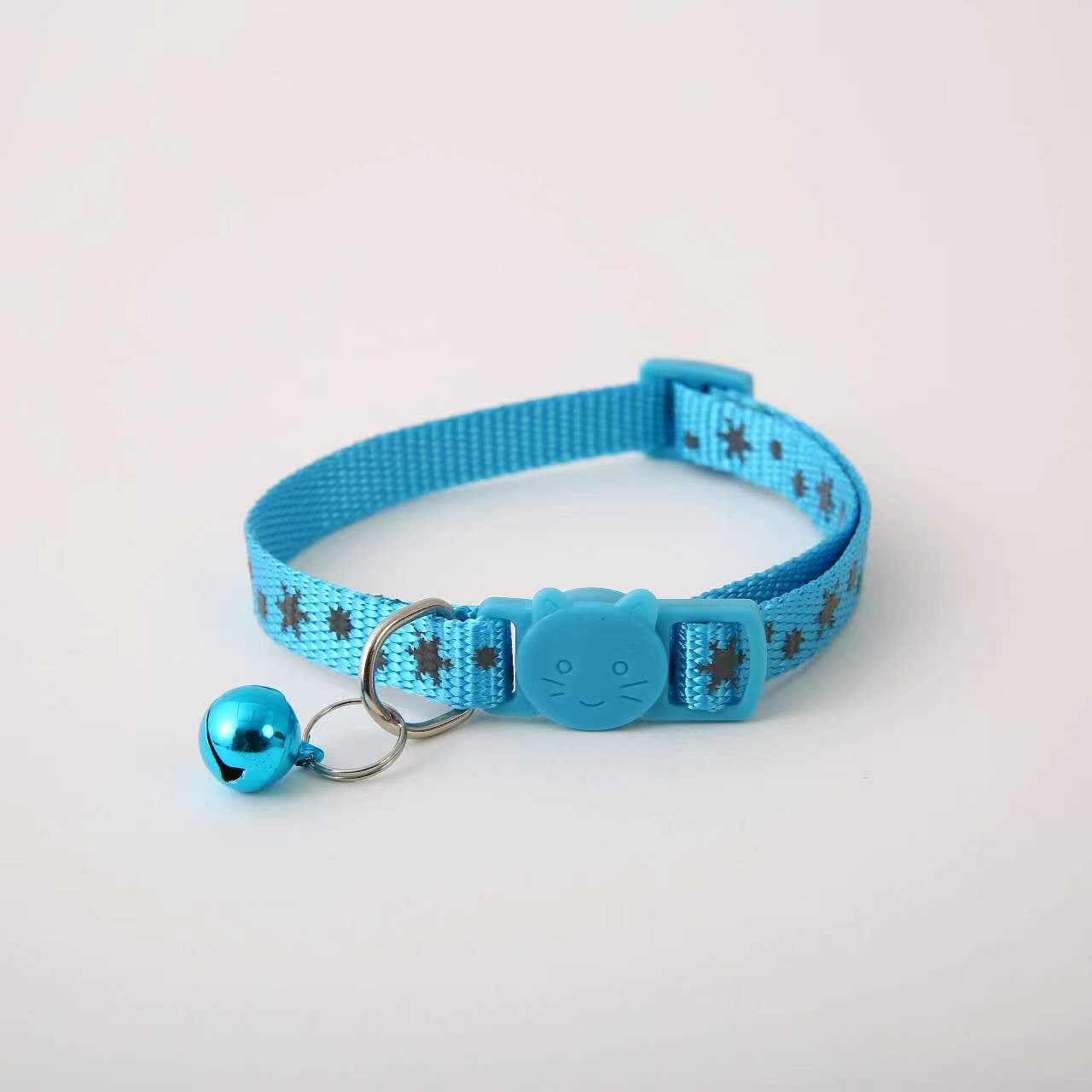2024 nuevo collar de gato estrella reflectante gato perro pequeño y mediano pata de nailon reflectante funda de silicona estilo caliente