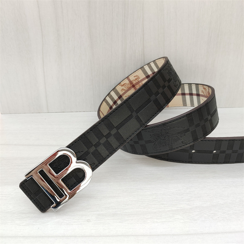 Left TB black embossed silver buckle