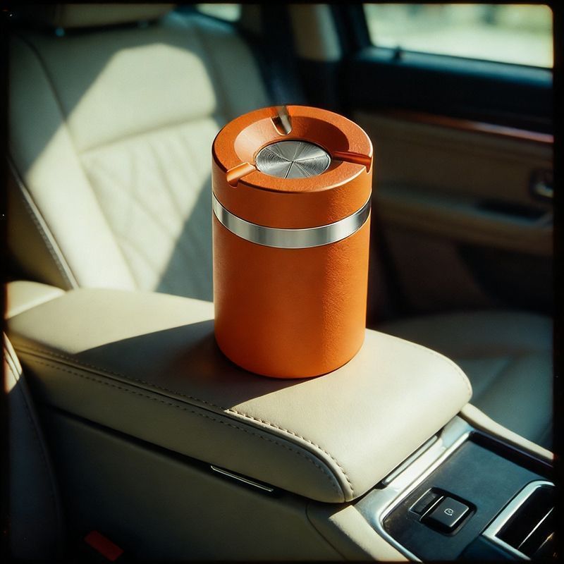 Rotating ashtray, windproof, light luxury, home use, creative, sealed, stylish, personalized, office use, with lid, personalized, car ashtray