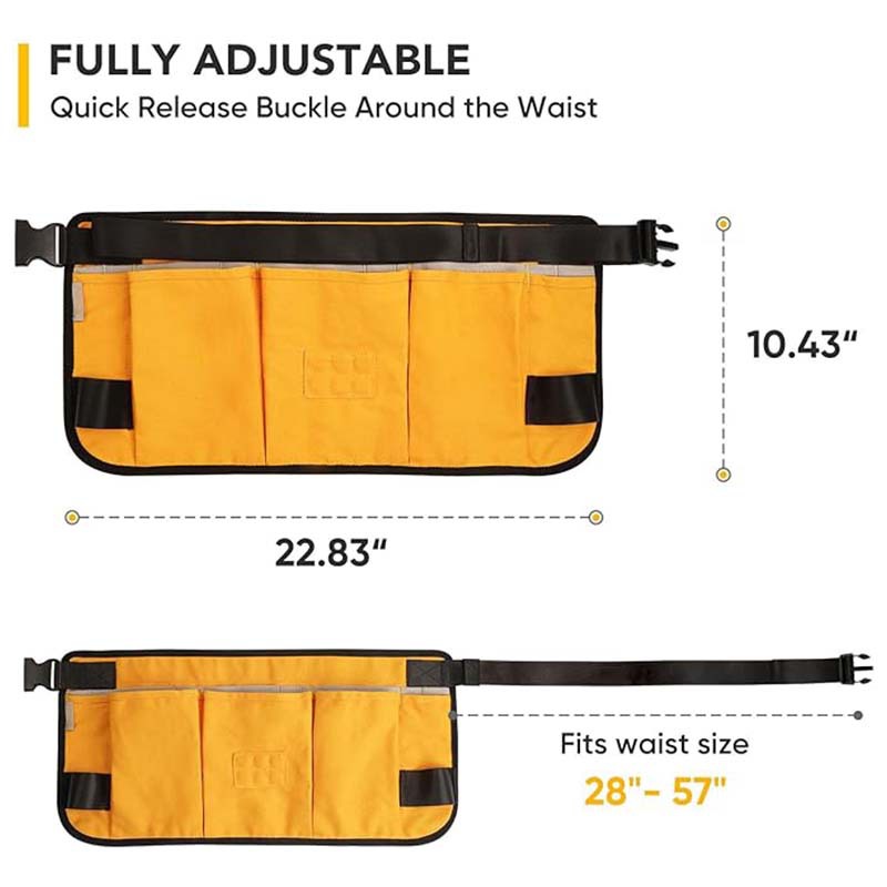 Comercio exterior delantal de lona gruesa corta industria pesada máquina de reparación ropa de trabajo moderno simple bolsa de cintura medio delantal al por mayor personalizado