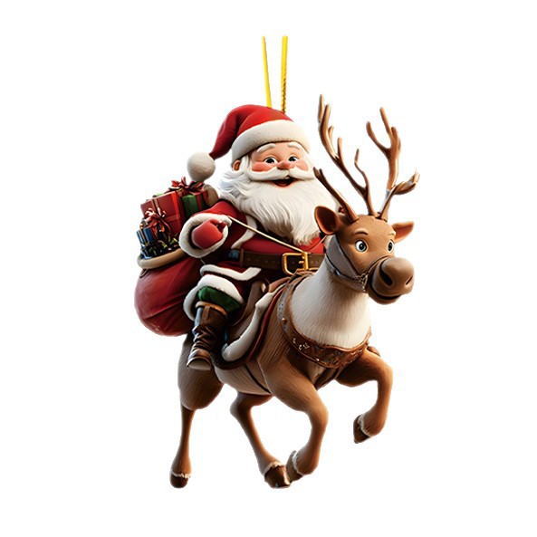Nuevos productos transfronterizos Santa decoración colgante de Navidad árbol de Navidad decoración para el hogar colgante acrílico 2D image 5