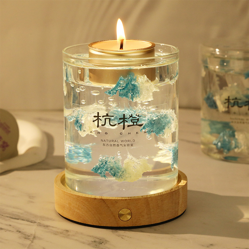 カスタマイズされた手作りの本物の花ゼリーワックスエッセンシャルオイル diy キャンドル寝室ロマンチックな無煙のお香の装飾品フレグランスお土産|undefined