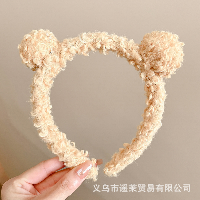 曲奇饼干洗脸发箍女2025新款毛绒压发头箍可爱发卡子防滑发捆头饰|undefined
