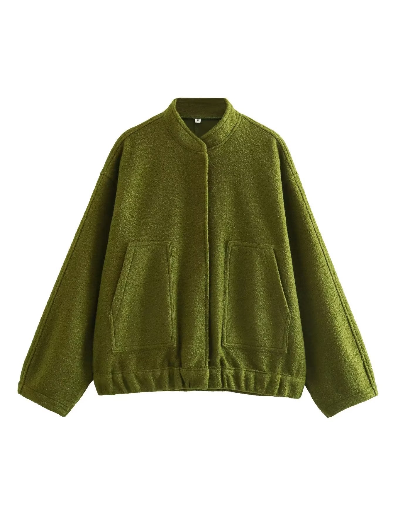 Women's Clothing autumn and winter new women's casual versatile multi color loose woolen coat concealed button stand collar jacket_voghion.com