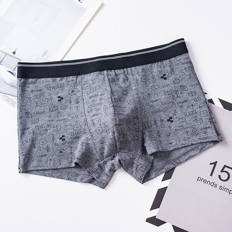 Ropa interior impresa de los hombres de la ropa interior del hueso del clavo de los hombres de la ropa interior del algodón de los hombres