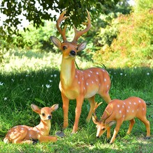 户外花园仿真梅花鹿雕塑别墅草坪景观玻璃钢动物模型庭院装饰摆件
