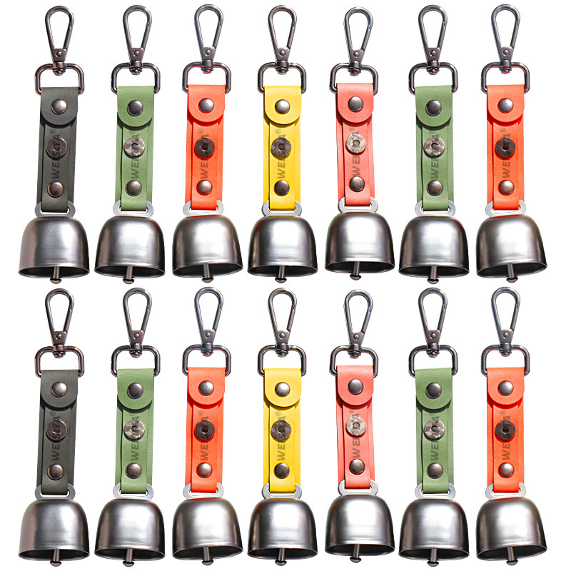 Cross-border Special for Bear Bell Children's Schoolbag PU Hanging Buckle Bear Bell Outdoor Mountaineering Camping Cattle Bell Sound Loud