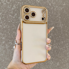 奢华边框闪钻手机壳适用苹果iphone17promax新款17保护套透明防摔