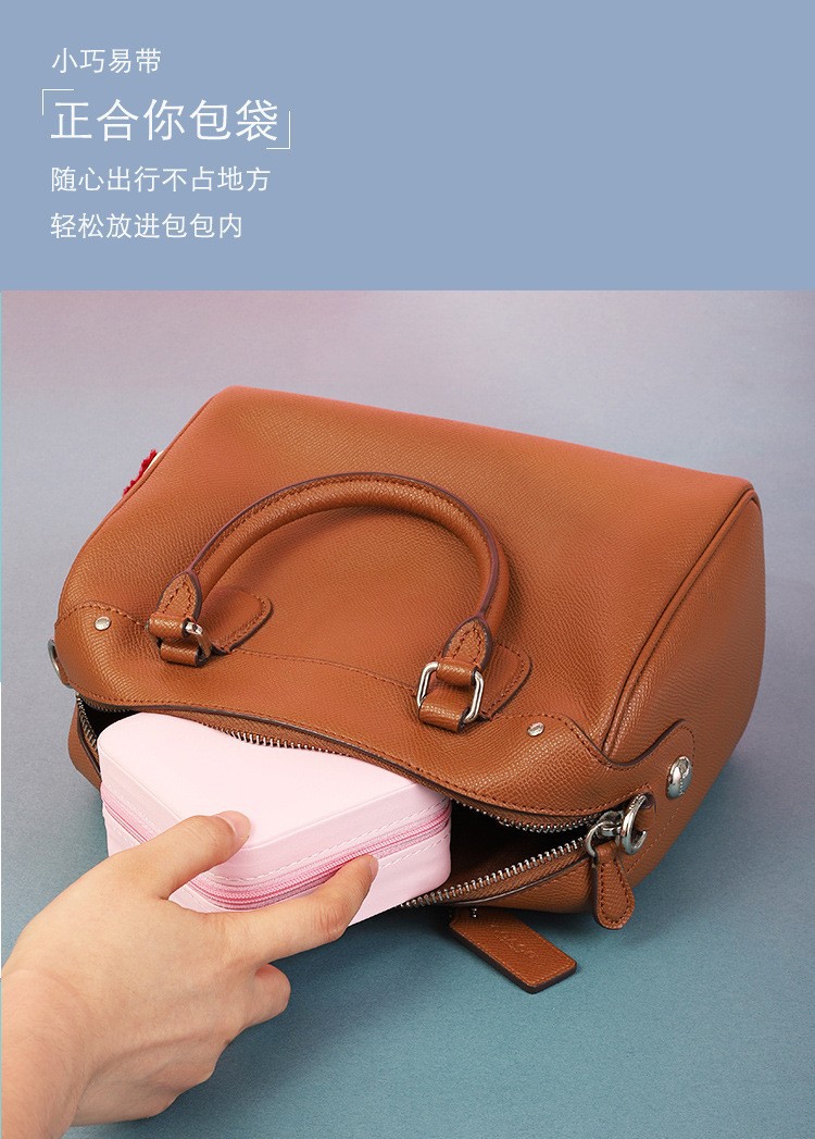 Portable Zippered Jewelry Box Earring Ring Packaging Ornament Box Luxury Travel Jewelry Storage Box In Stock