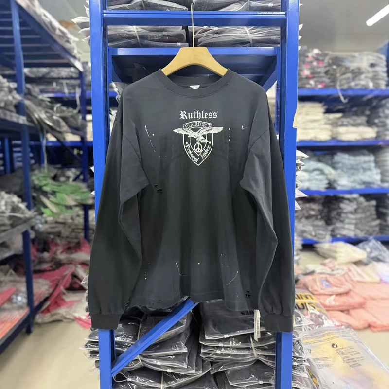 Protocol Index 26SS Eagle Air Force Washed Distressed Long Sleeve T-Shirt
