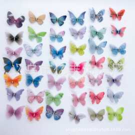 2024新款仙女双层立体薄纱蝴蝶发夹古风发饰仙气儿童金属对夹饰品