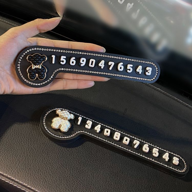Placa de estacionamiento temporal para automóvil, placa de matrícula, decoración, transferencia creativa de automóvil, tarjeta de automóvil, placa de teléfono, automóvil de dama linda