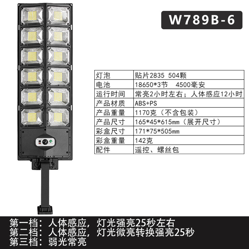 Nuevas luces LED transfronterizas, farolas pequeñas, farolas de doble fila, farolas de inducción, luces solares para jardín, iluminación exterior