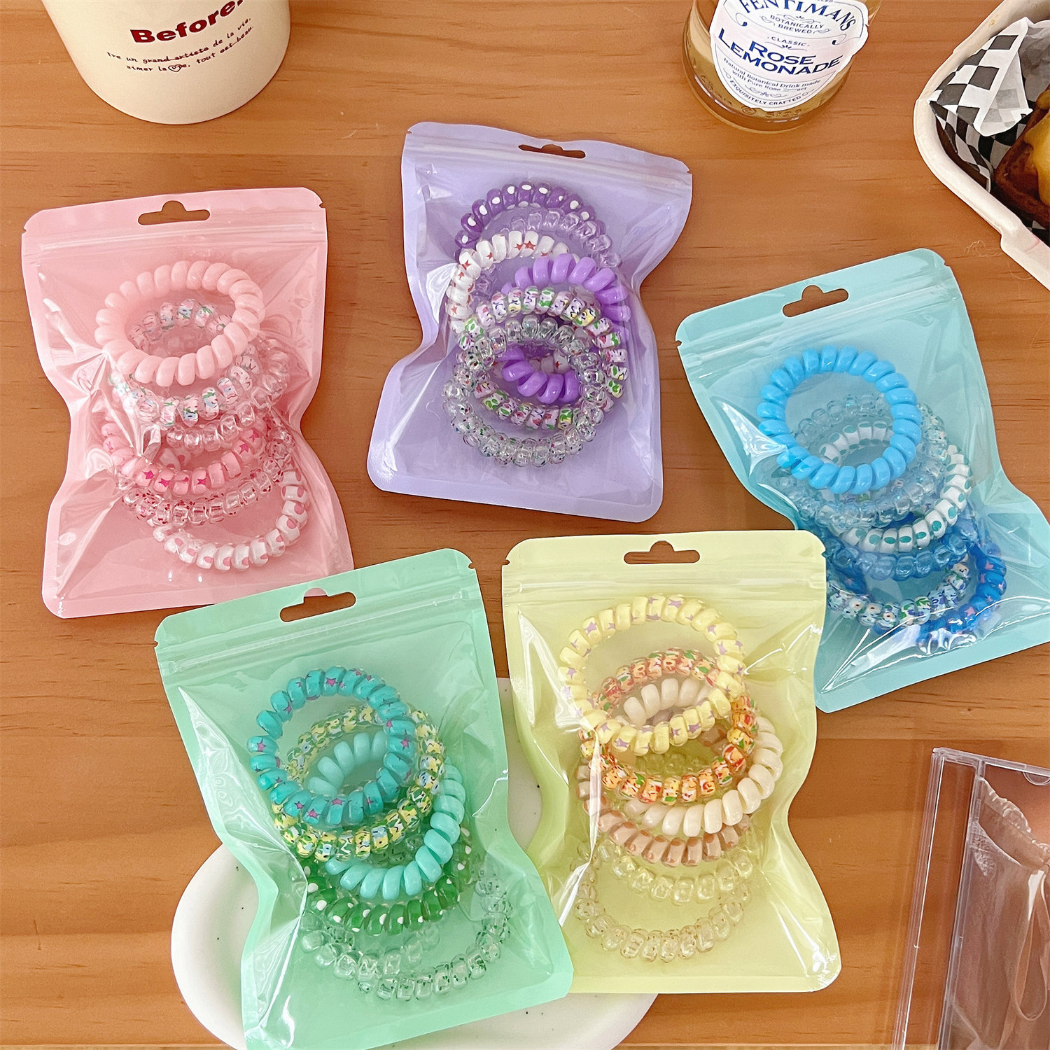 50g Weight Hair Tie Hair Accessories Type 1 Set Quantity Daily Occasion Women's Sweet Solid Color Plastic Resin Hair Tie