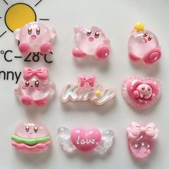 かわいいアニメ透明星のカービーdiyアクセサリー樹脂アクセサリークリームゴム携帯ケース装飾手作り