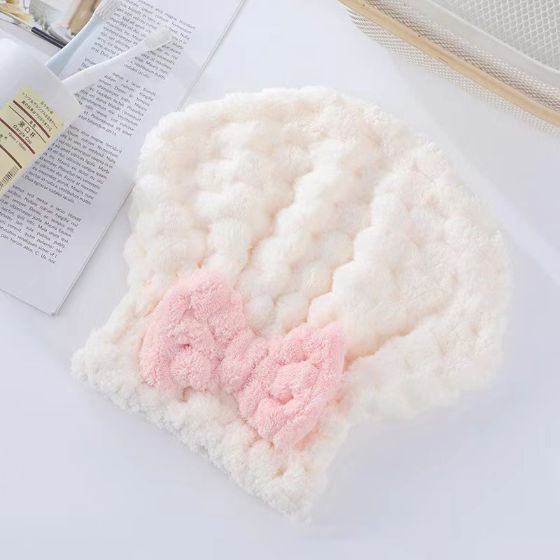 Sombrero de cabello seco de lana de coral damas arco gorro princesa engrosado absorción de agua niñas limpieza de cabello toallas de cuidado del cabello al por mayor image 13