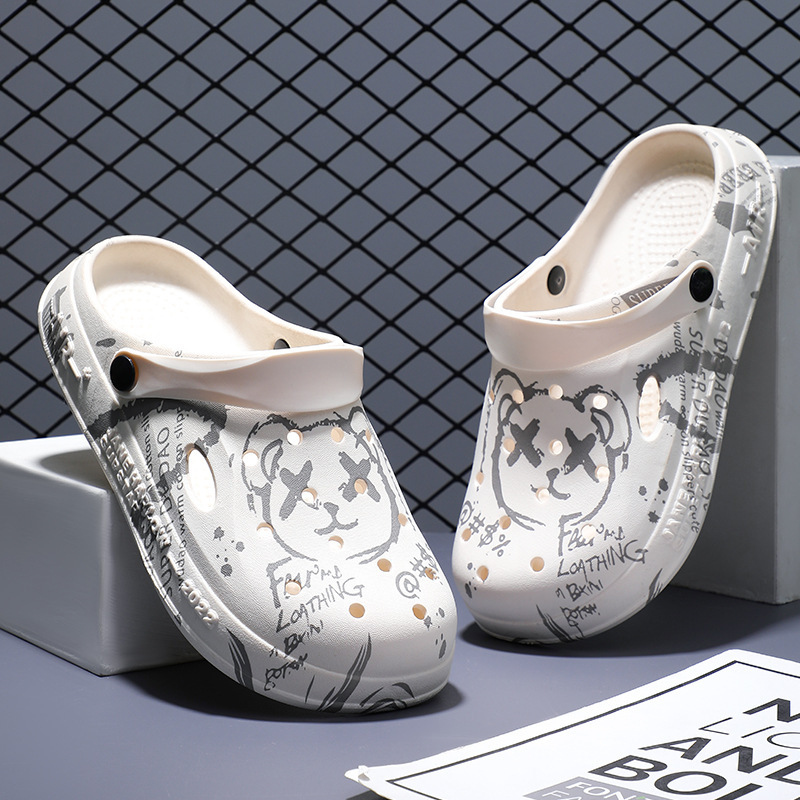 Zapatos con agujeros de verano, tendencia de los hombres, sandalias de Baotou huecas de fondo suave antideslizante, ropa exterior, pantuflas de los hombres de playa de fondo grueso al por mayor