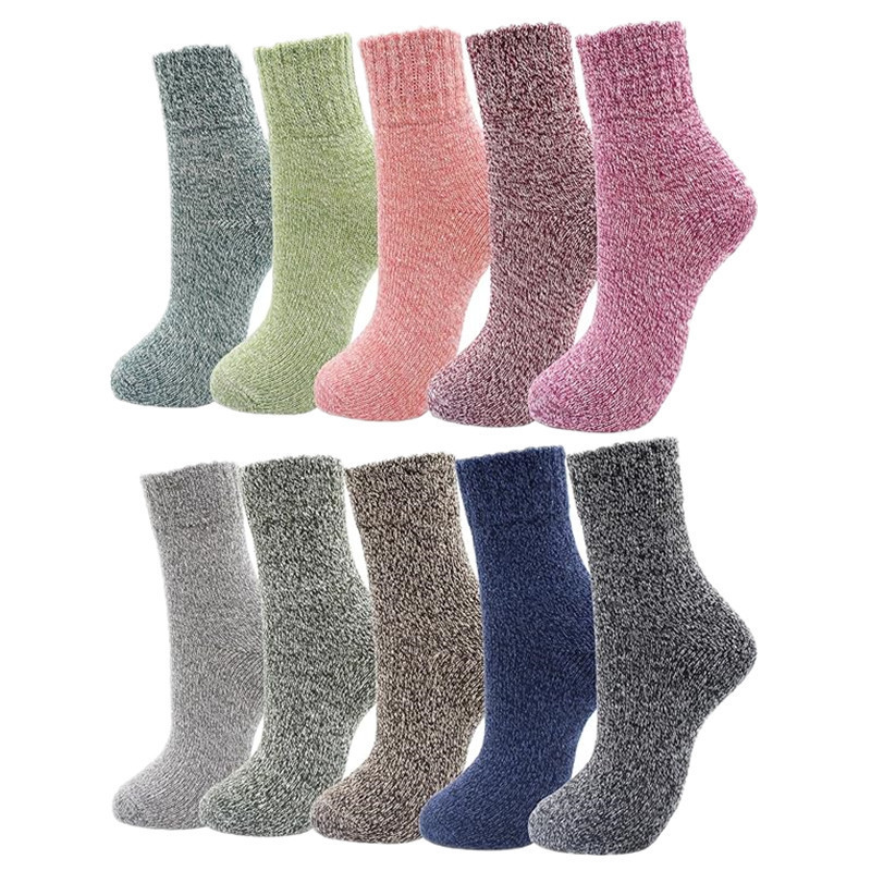 Cross-border Amazon Autumn and Winter Women's Parallel Ethnic Style Rabbit Wool Socks Warm Socks Thick Line Solid Color Mid-tube Cotton Socks Cross-border Amazon Autumn and Winter Women's Parallel Ethnic Style Rabbit Wool Socks Warm Socks Thick Line Solid Color Mid-tube Cotton Socks