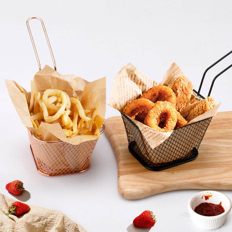メーカー直営ポテトフライヤーバスケットのミニ角型フィルターオイルふるい食品バスケット多機能菓子バスケット|undefined