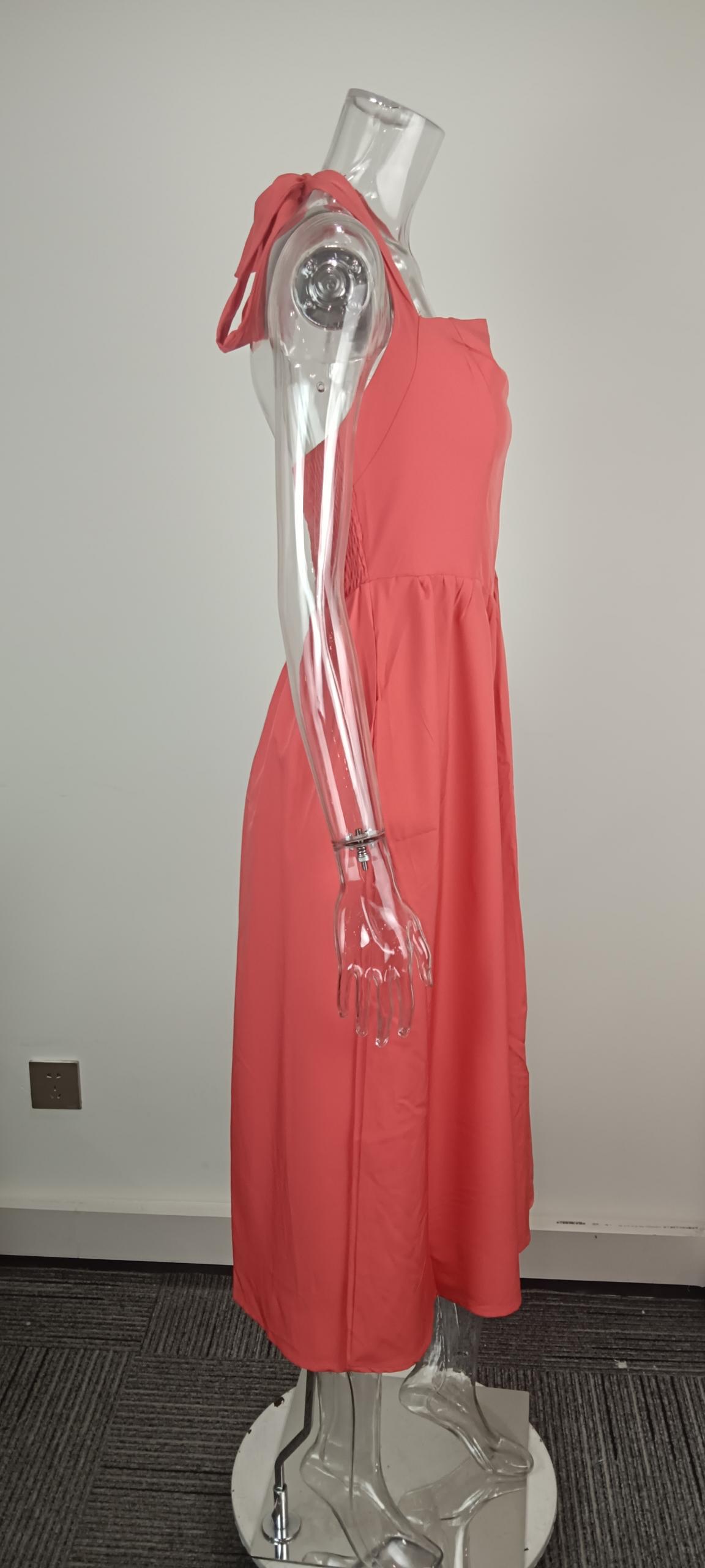 2026 Cross-Border Foreign Trade Women's Clothing European And American Spring New Fashion Elegant Wide Strap Halter Neck_ecoleips.com