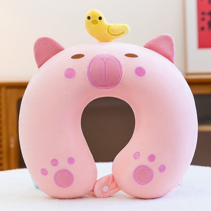 Nueva memoria de dibujos animados Almohada cuello de algodón Almohada en forma de U Almohada de viaje Siesta artefacto Oficina Dormir almohada almohada cuello protector