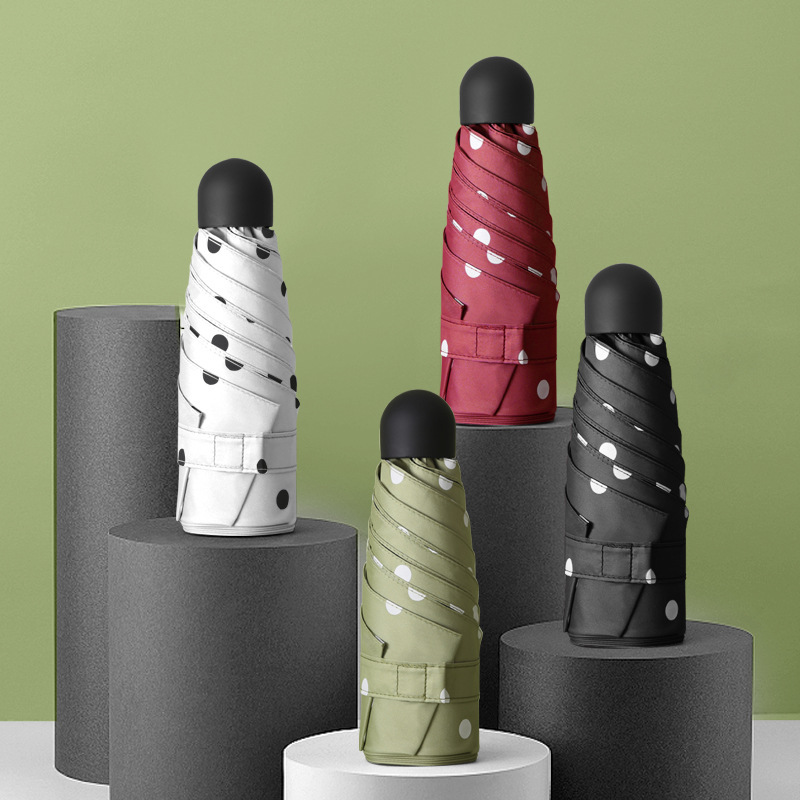 Polka Dot Ultra-Light 50% off Umbrella Mini Sun Protection Umbrella Anti-Uv Sun Umbrella for Women Small Rain or Shine Flap Pocket Pants Umbrella Travel