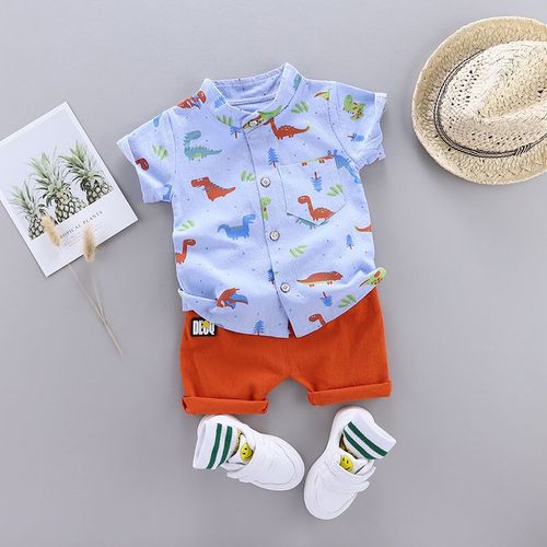 Children's and Kids' Cross-border Wholesale New Summer Cartoon Casual Shirts and Shorts Sets