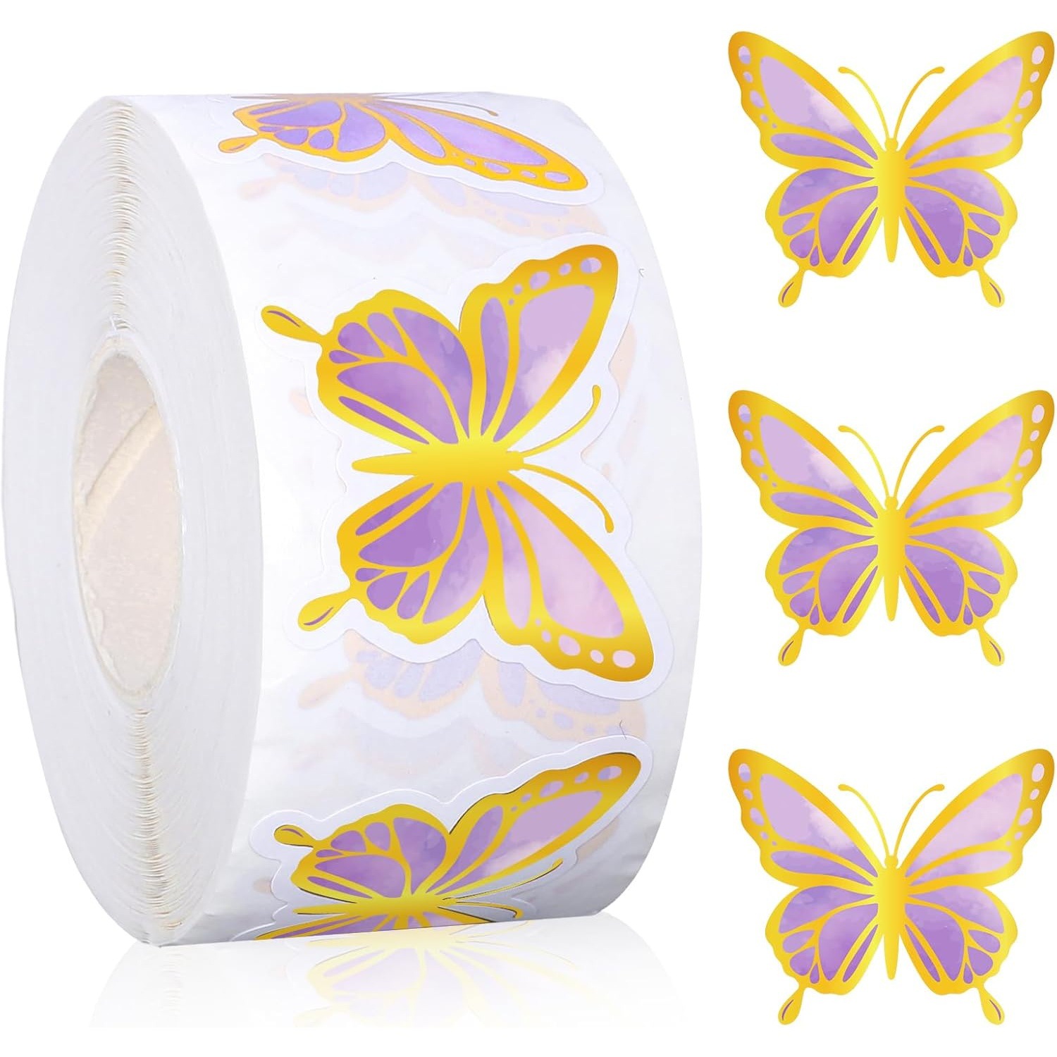 金色蝴蝶箔贴纸婚礼生日派对装饰用