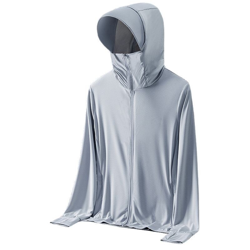新しいアイスシルク日焼け防止服メンズ夏アウターアウトドア氷の感触通気性釣り薄いジャケット日焼け防止服 2025|undefined