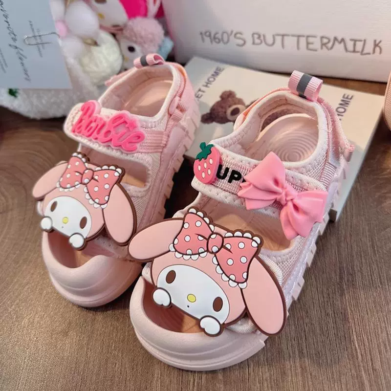 Summer clothing, fuchsia summer sandals, children's beach footwear