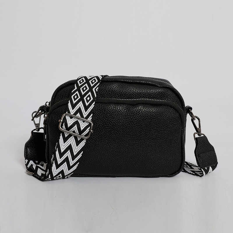 Cross-Border Hot-Selling Women's Bags 2025 New Style Simple and Fashionable Single Shoulder Crossbody Small Square Bag with Wide Shoulder Strap Casual Bag Bags