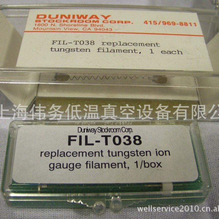 Duniway TUNGSTEN FILAMENTS  FIL-T038